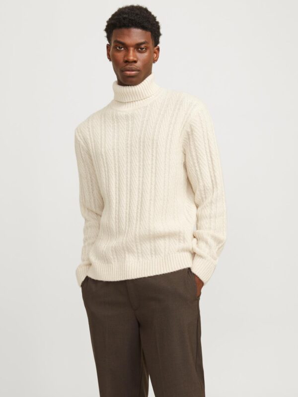 jprblaTrent Knit Cable Roll Neck