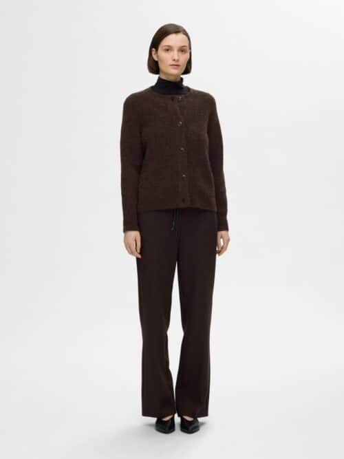 slfLulu Ls Knit Short Cardigan Noos Coffee Bean