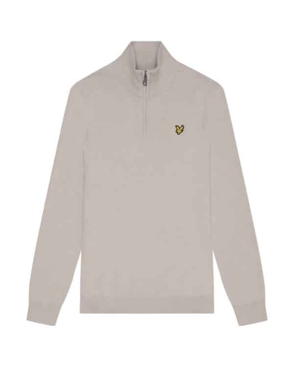 Cotton Merino Quarter Zip Jumper Cove