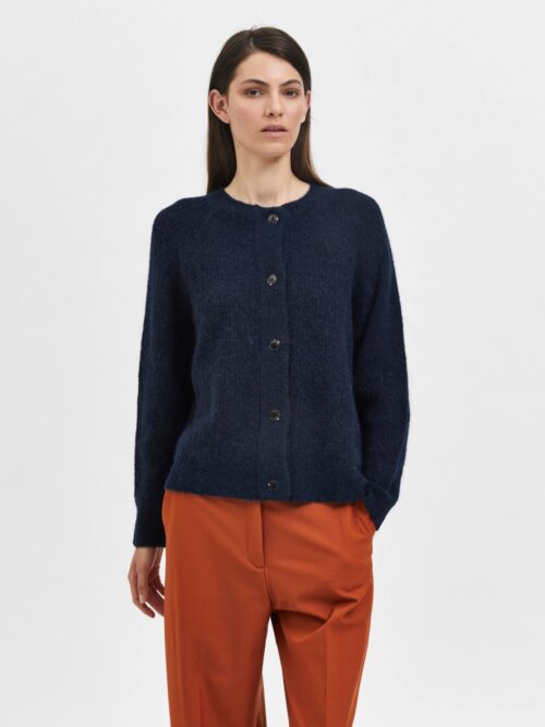 slfLulu LS Knit Short Cardigan Noos Dark Sapphire