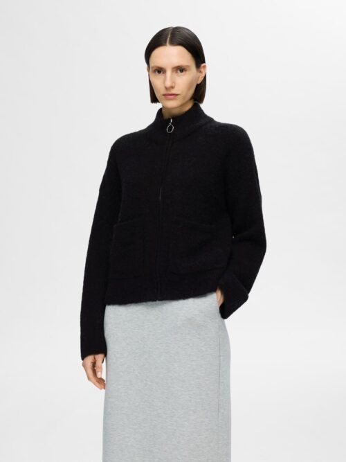slfSia Ras LS Knit Zipper Cardigan Noos