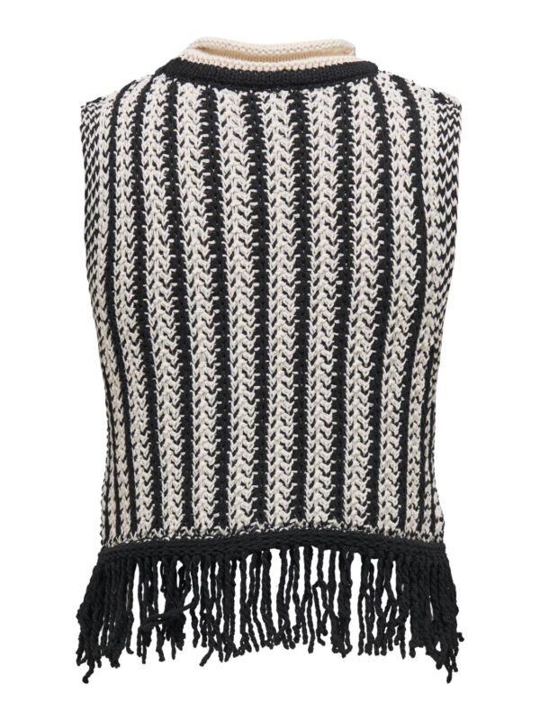 onlLaina Life SL Fringe O-Neck Top Knt - Bilde 2