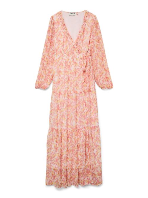 awAudora LS Long Wrap Dress Barely Pink
