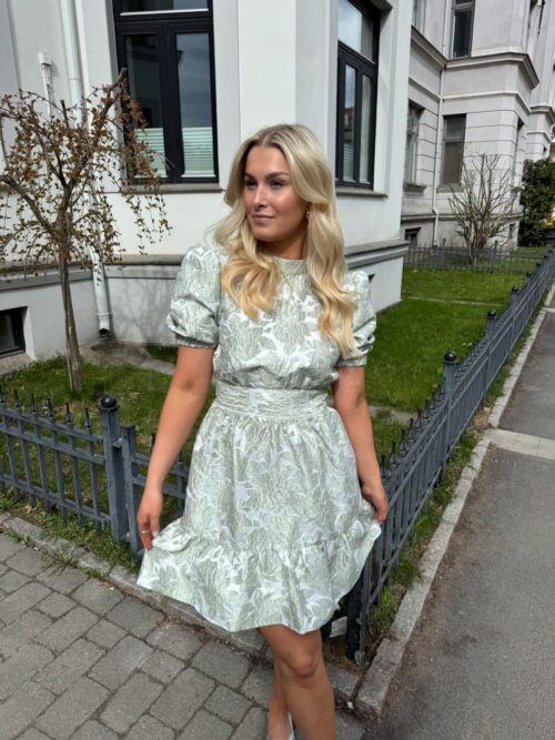 vmSulle SS Short Dress Wvn Fog Green