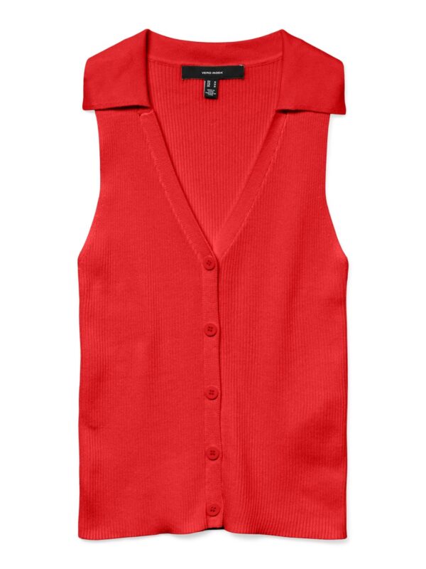 vmWillow SL V-Neck Polo Top Fiery Red