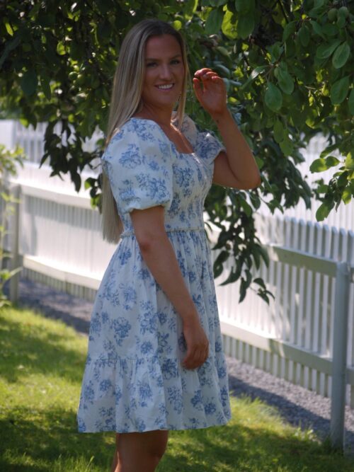 vmNomia 2/4 Square Neck Short Dress Country Blue
