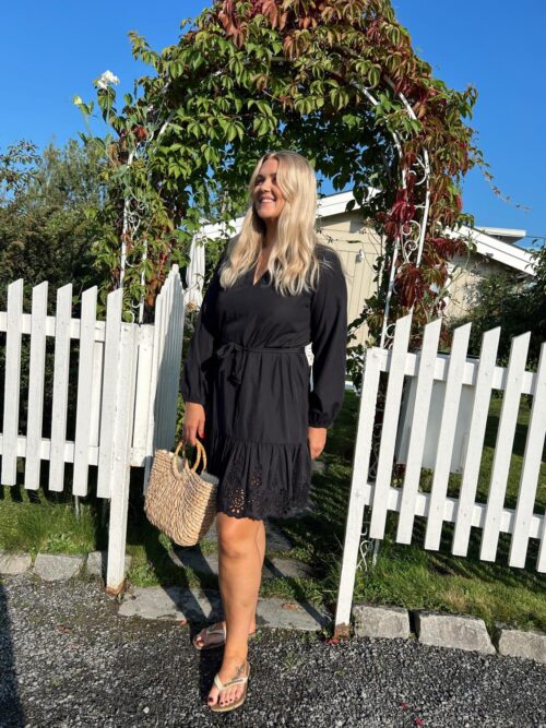viKelli V-Neck L/S Short Dress Black Beauty