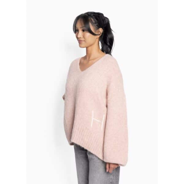 Sofie V-Neck Sweater Rose Smoke - Bilde 3