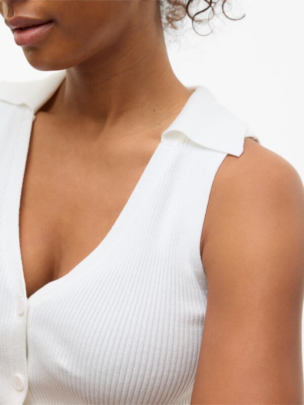 vmWillow SL V-Neck Polo Top Snow White - Bilde 2