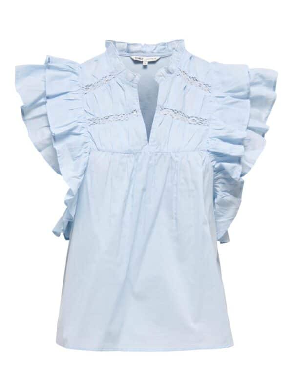 onlSunny Life Capsl Frill Top Noos Cashmere Blue - Bilde 2