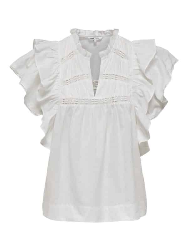 onlSunny Life Capsl Frill Top Noos Cloud Dancer - Bilde 2