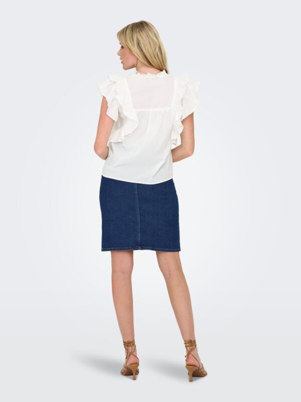 onlSunny Life Capsl Frill Top Noos Cloud Dancer - Bilde 4
