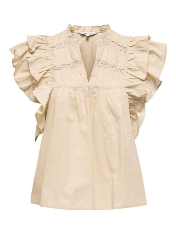 onlSunny Life Capsl Frill Top Noos Humus - Bilde 2
