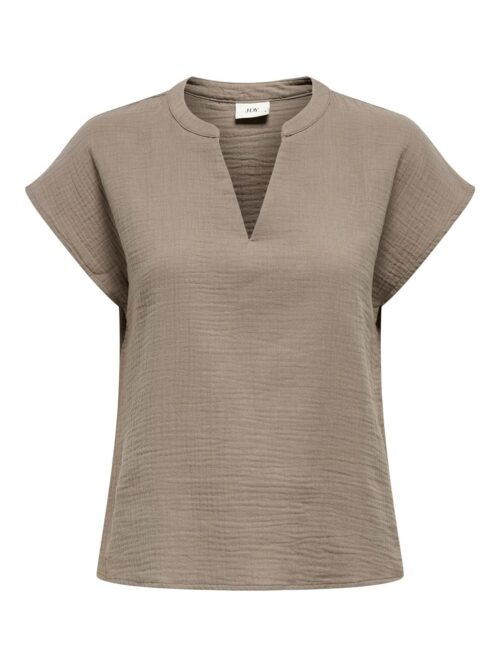 jdyTheis Life S/S Top Wvn Brindle