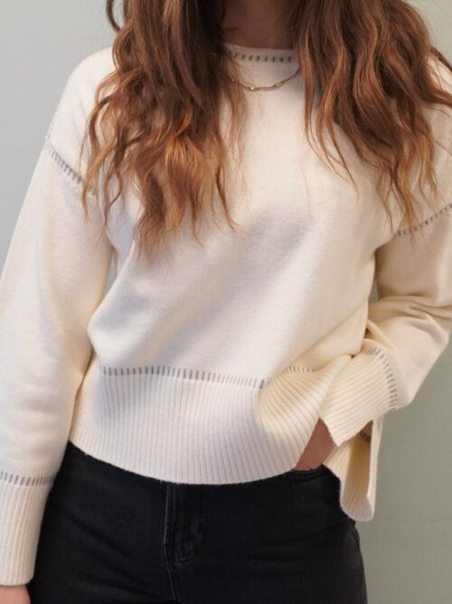 onlLibi LS Stitch O-Neck Knt