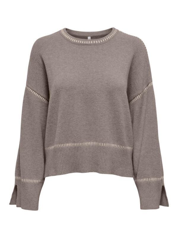 onlLibi LS Stitch O-Neck Knt