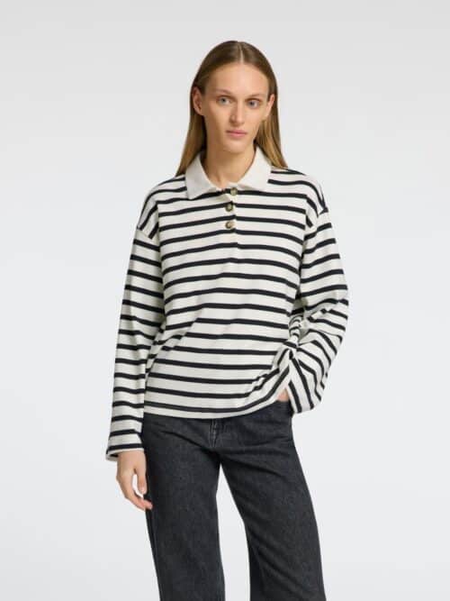 slfWada LS Stripe Collar Top Noos