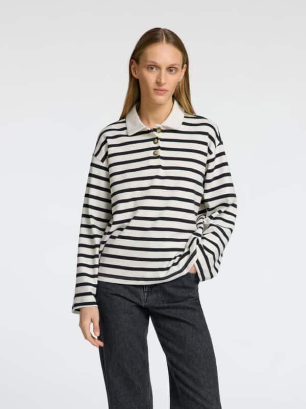 slfWada LS Stripe Collar Top Noos
