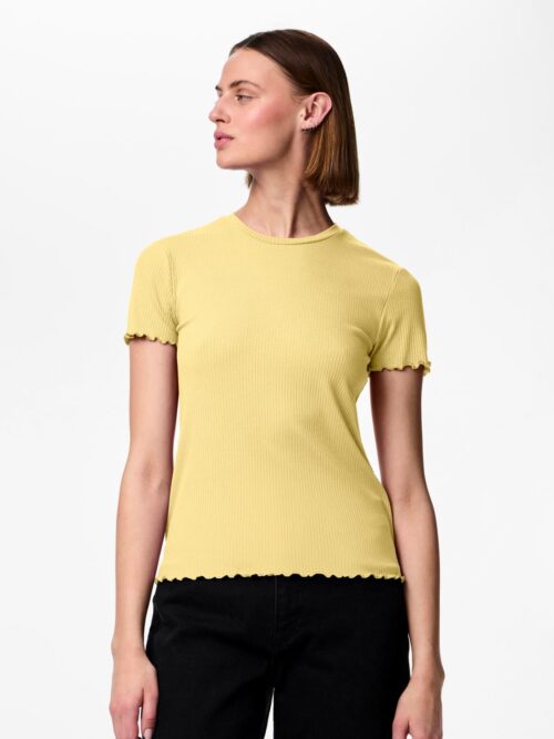 pcNicca SS-O-Neck Top Noos Pale Banana