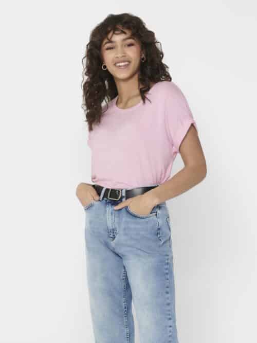 onlMoster S/S O-Neck Top Noos Pink Lady