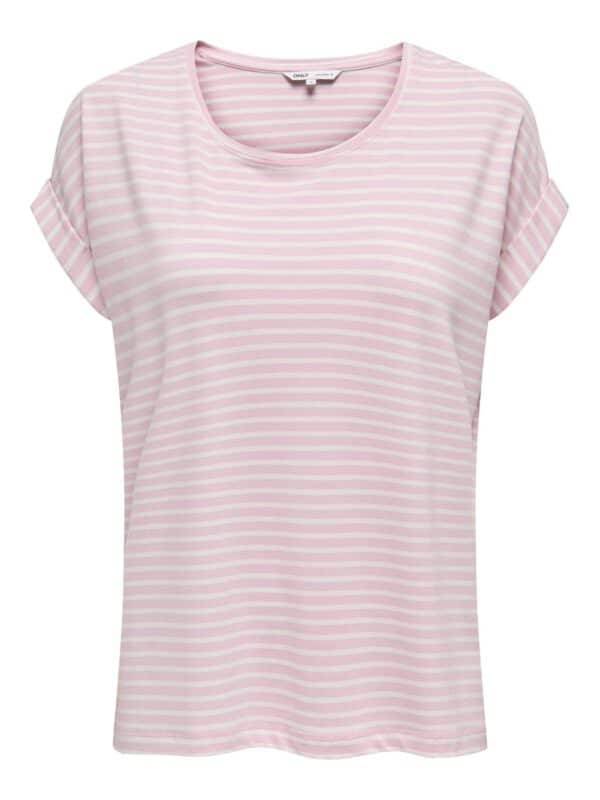 onlMoster Stripe S/S O-Neck Top Jrs Noos Pink Lady