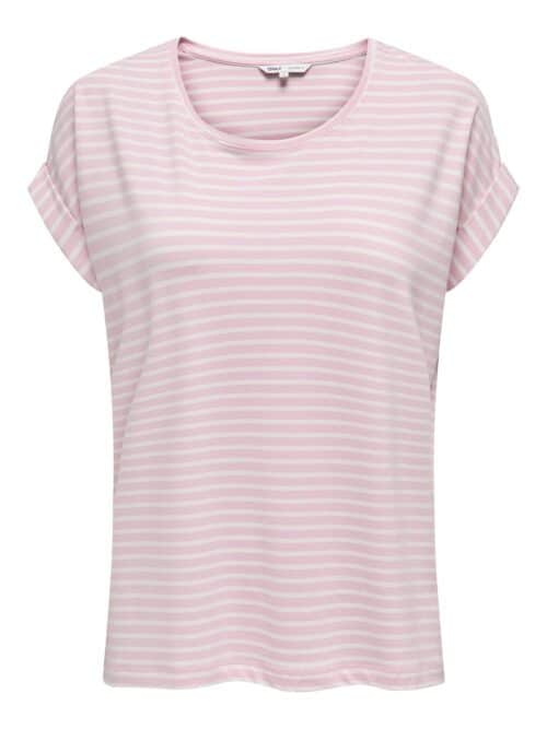onlMoster Stripe S/S O-Neck Top Jrs Noos Pink Lady
