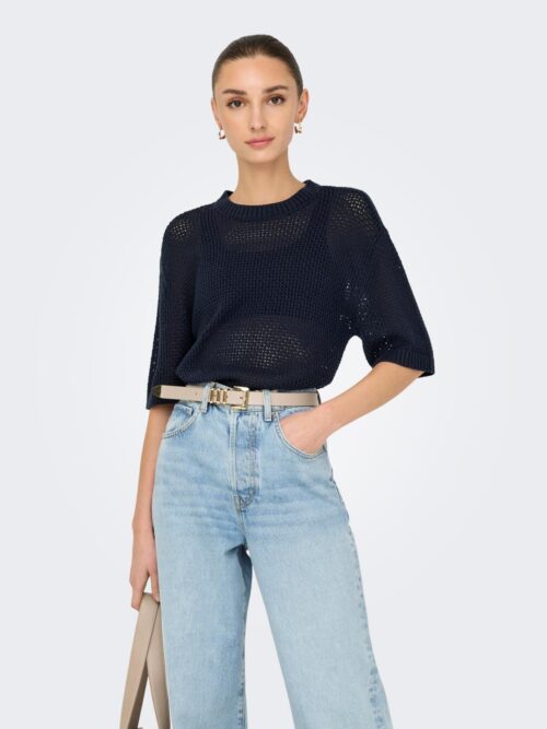 jdyTikka 2/4 O-Neck Pullover Knt Total Eclipse