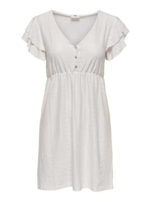 jdyCathinka S/S V-Neck Dress Jrs Cloud Dancer