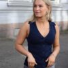 vmWillow SL V-Neck Polo Top Navy Blazer