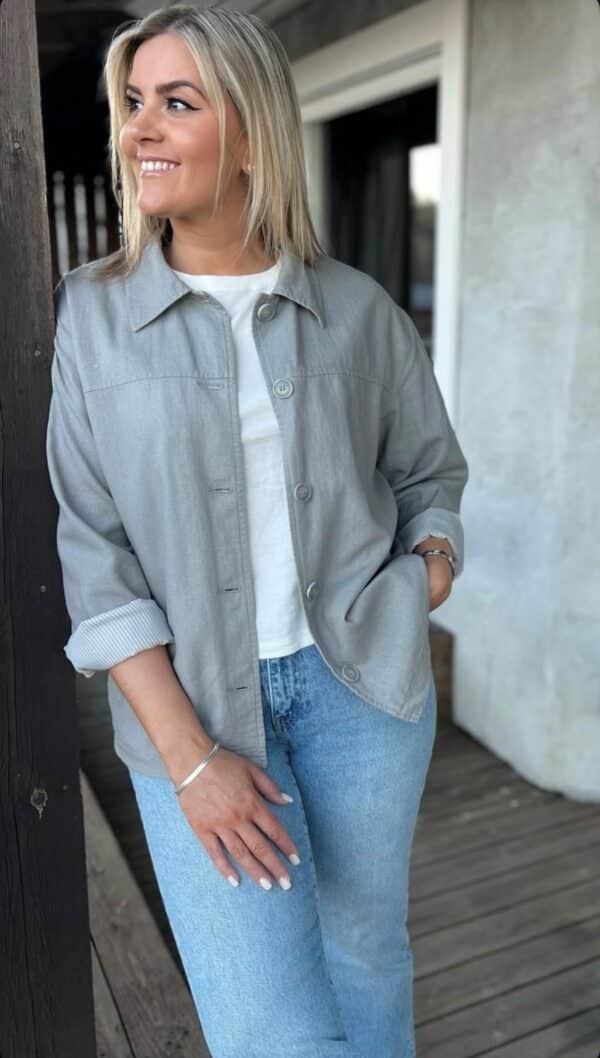 jdyMaya L/S Linen Shacket Wild Dove