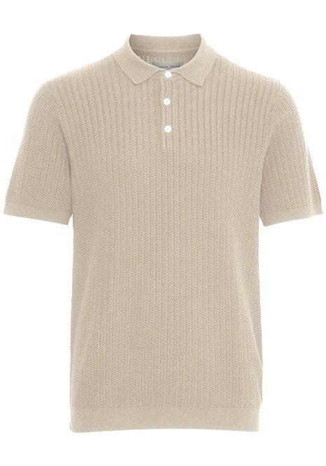 cfKarl Structured Knit Polo Plaza Taupe