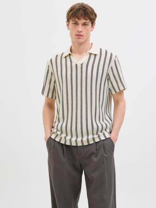 jprbluHarry SS Split Neck Polo Cloud Dancer