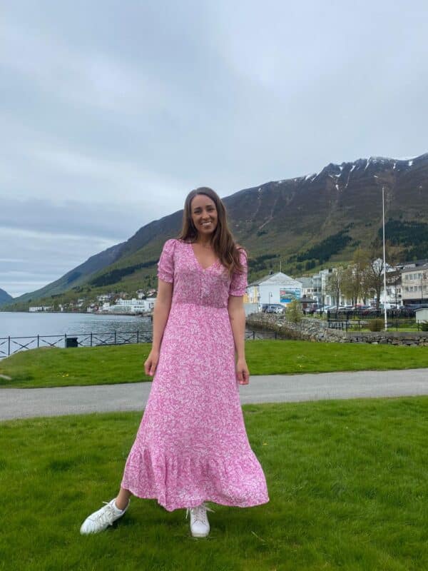 onlChianti SS Long Dress Wvn Noos Fuchsia Pink