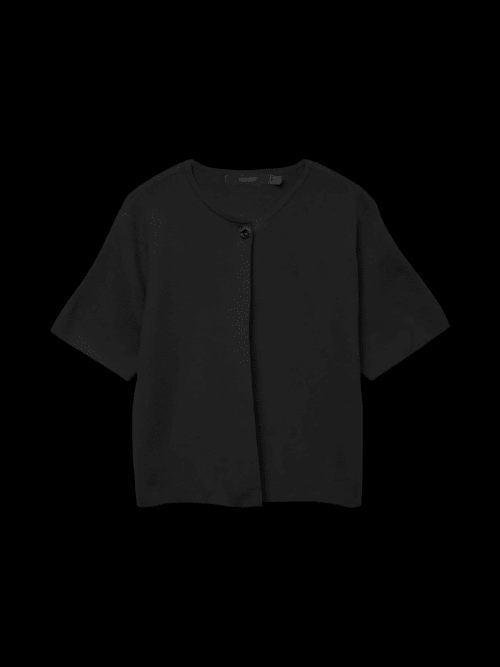 vmGold SS O-Neck One Button Cardigan Black