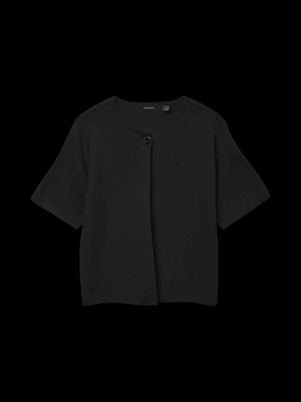 vmGold SS O-Neck One Button Cardigan Black