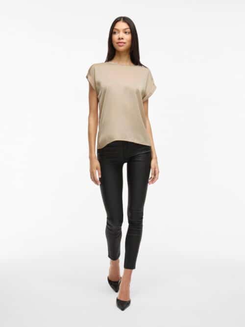 viEllette S/S Satin Top Noos Cement
