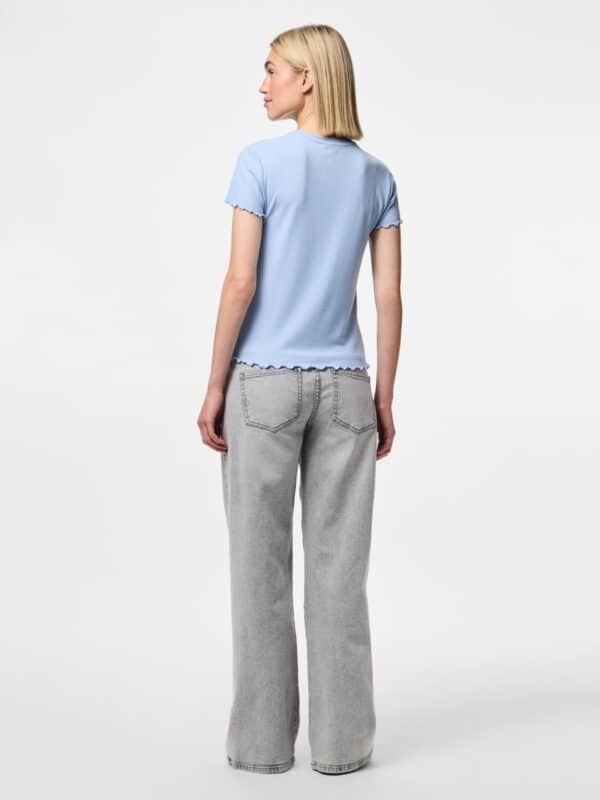 pcNicca SS-O-Neck Top Noos Cashmere Blue - Bilde 3