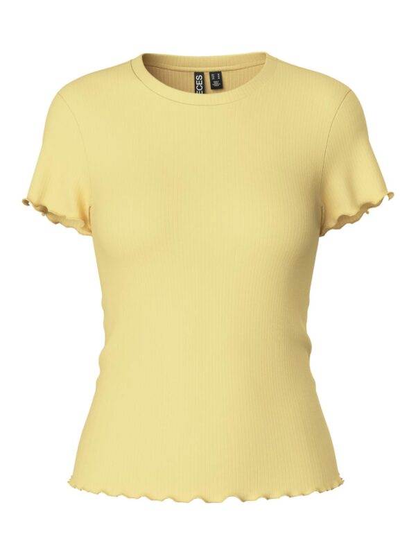 pcNicca SS-O-Neck Top Noos Pale Banana - Bilde 2