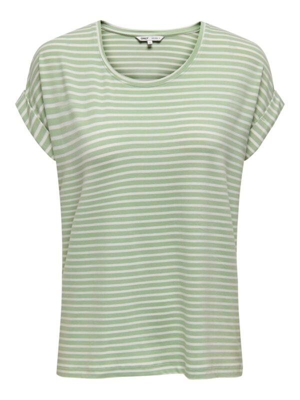 onlMoster Stripe S/S O-Neck Top Jrs Noos Laurel Green - Bilde 2