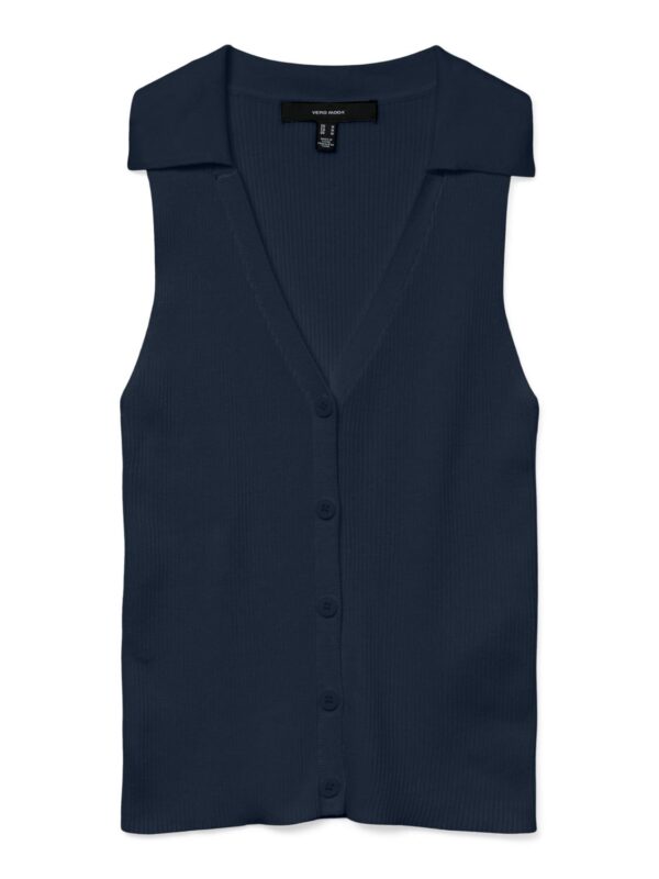 vmWillow SL V-Neck Polo Top Navy Blazer - Bilde 2