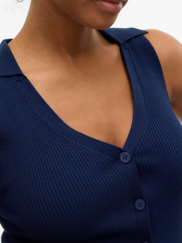 vmWillow SL V-Neck Polo Top Navy Blazer - Bilde 4