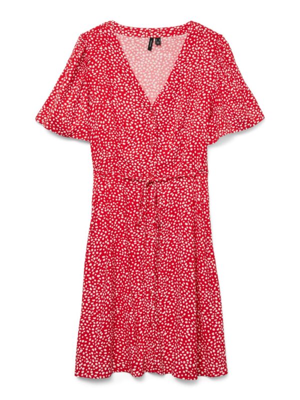 vmAlba SS Short Dress Wvn Noos Fiery Red - Bilde 2