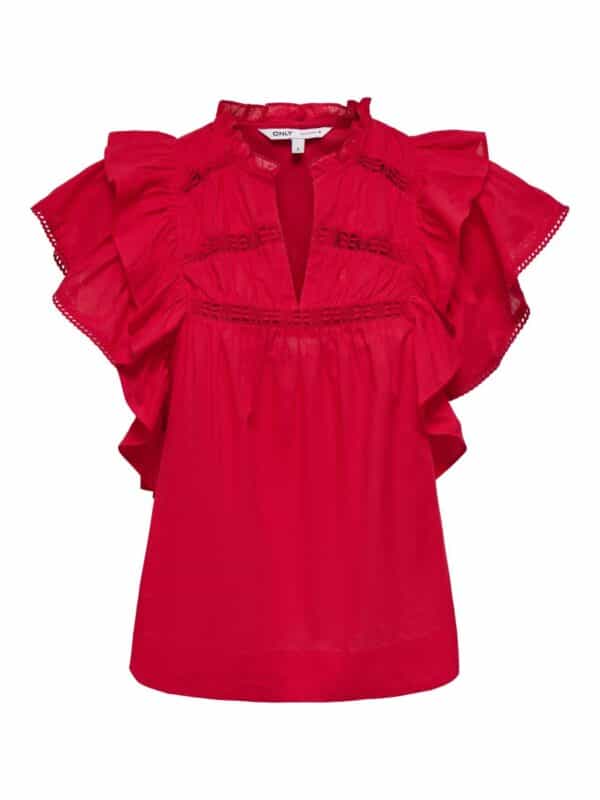 onlSunny Life Capsl Frill Top Noos High Risk Red - Bilde 3