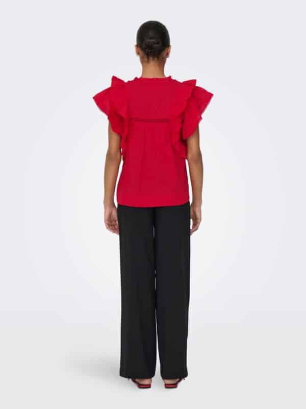 onlSunny Life Capsl Frill Top Noos High Risk Red - Bilde 4
