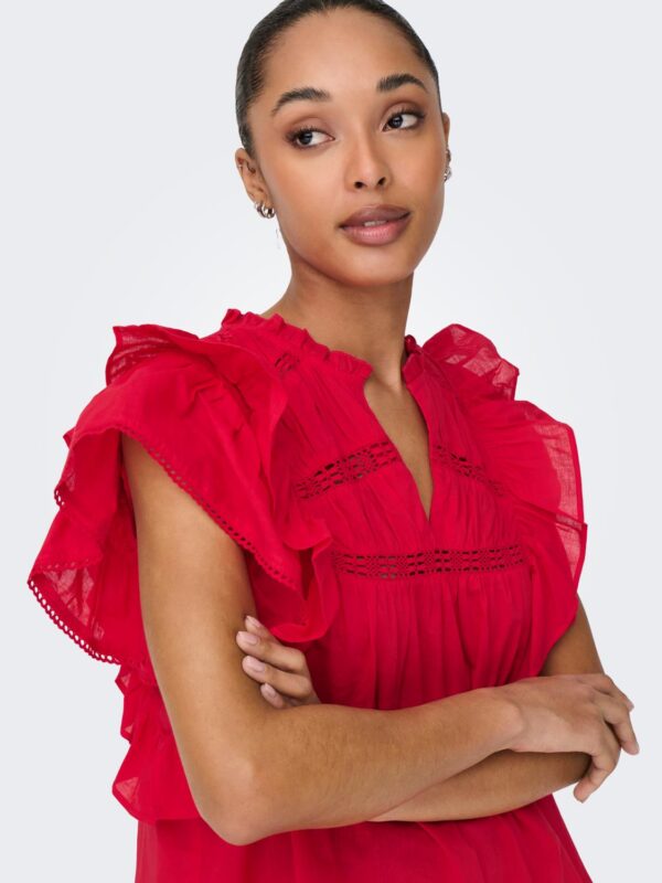 onlSunny Life Capsl Frill Top Noos High Risk Red - Bilde 5