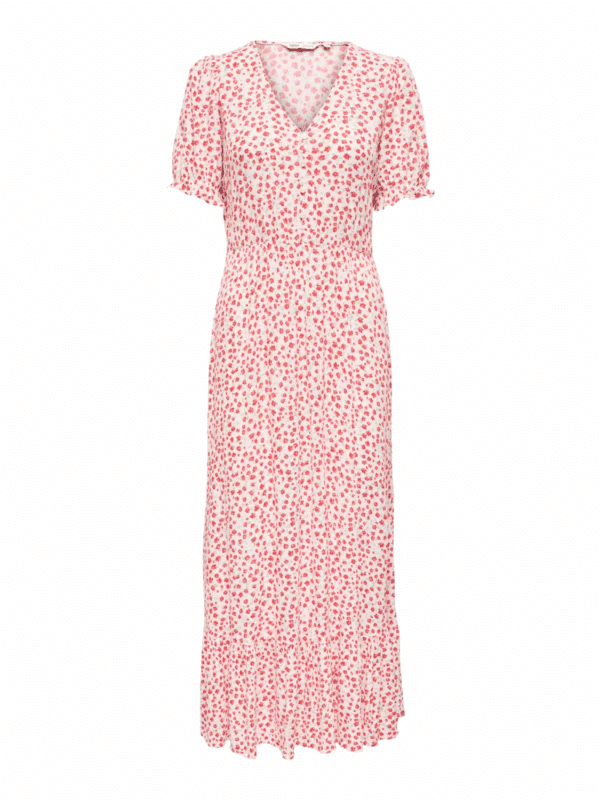 onlChianti SS Long Dress Wvn Noos Cloud Dancer - Bilde 2
