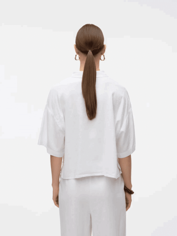 vmLinn 2/4 Short Shirt Wvn Noos Snow White - Bilde 2