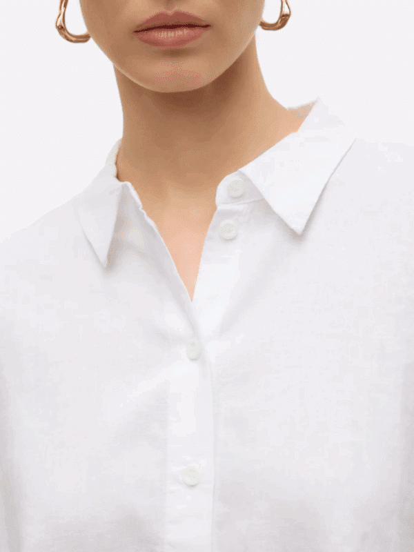 vmLinn 2/4 Short Shirt Wvn Noos Snow White - Bilde 3