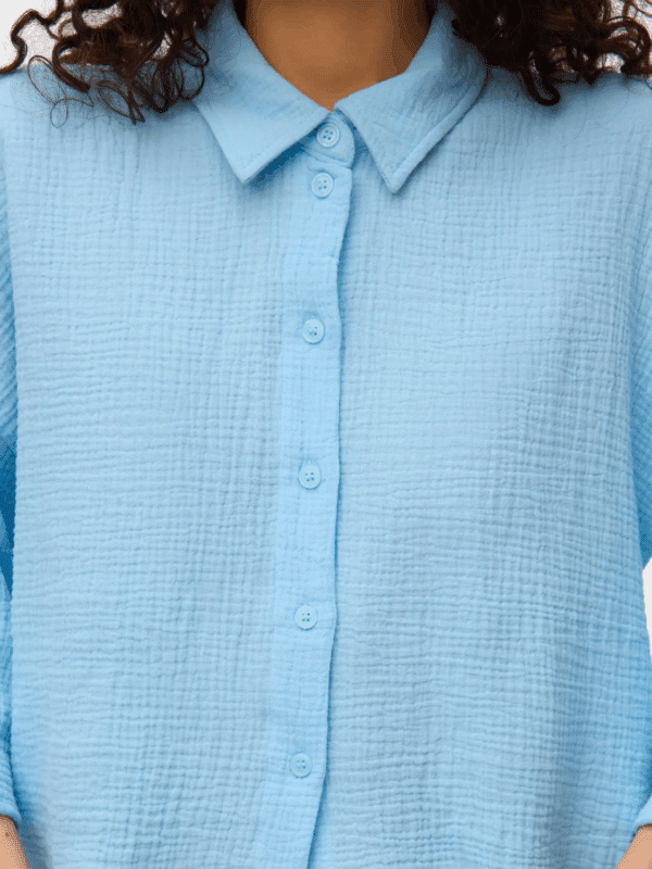 vmNatali Crop Shirt Wvn Noos Airy Blue - Bilde 3
