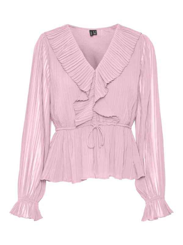 vmDora L/S Frill Pleat Top Wvn Pink-A-Boo - Bilde 2
